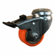 Zwenkwiel rem 28 Gaffel vz Bout oranje PU 50x25 150kg