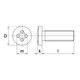 metaalschroef ck-kruis  7985  - M 6 x 25 - zn