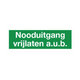 Reddingsteken Nooduitgang Vrijlaten bord 90x250