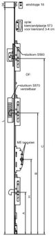 Habo raamespagnolet 600mm 1 haak 962SP-33
